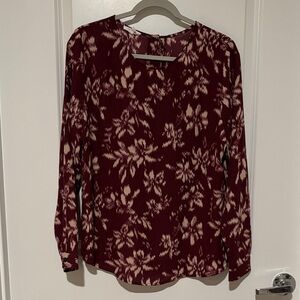 Maurice’s Floral Print Button-Back Blouse